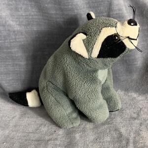 Geo Pals Raccoon Stuffed Bean Bag Toy Plush 4" Mini Pocket Size READ​